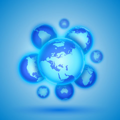 Many continents. Vector