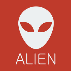 Vector alien on red background