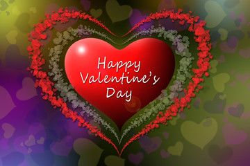 Heart shapes with text