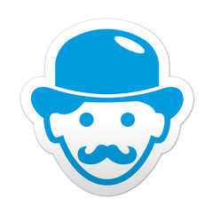 Pegatina simbolo hombre con bombin