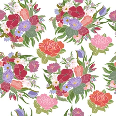 Behang Seamless pattern with flowers. © lika2266