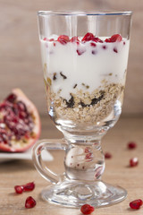 Healthy glass of fruit muesli