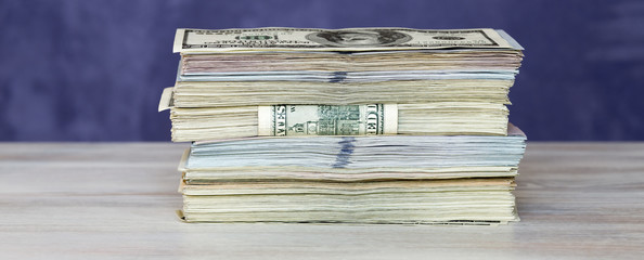 Thick stack of US cash