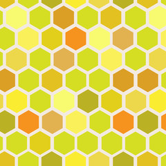 Hexagonal, mosaic, honey, vector pattern.