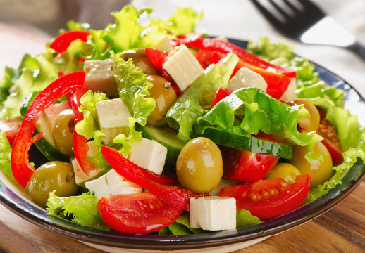 Fresh greek  salad with feta