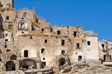 Panoramic view of Craco. Basilicata. Italy.
