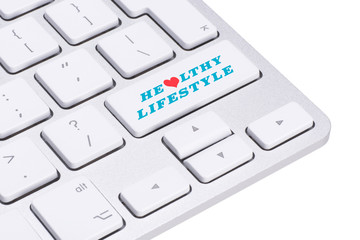 Healthy Lifestyle Button on Modern Computer Keyboard