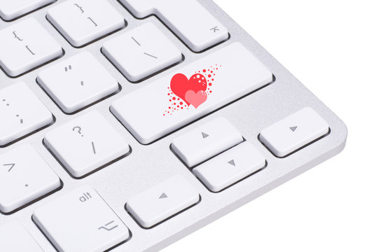 Love concept, Love key on the computer keyboard