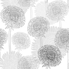 Panele Szklane Podświetlane  Jednolity wzór mniszek. Ręcznie rysowane kwiatowy tło, m