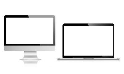 Modern LCD computer monitor and laptop PC