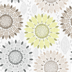 Seamless pattern of abstract flowers.