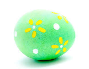 Painted turquoise easter egg isolated