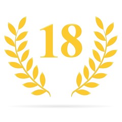 Lauriers 18 gold sur fond blanc