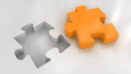 Fototapeta premium Colored Puzzle (clipping path included)