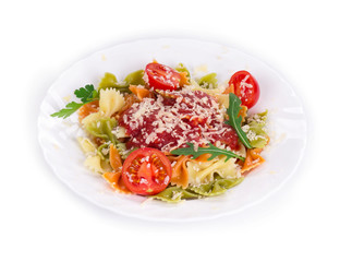 farfalle pasta three colors