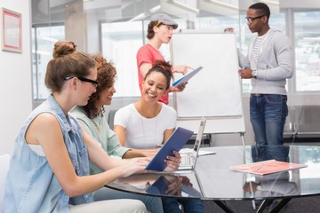 Fashion students working as a team