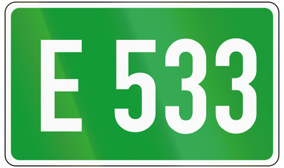 European road number sign for E533