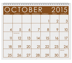 2015 Calendar: Month Of October