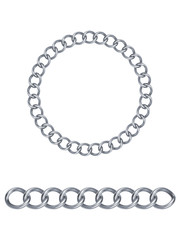 Silver chain, isolated. Vector illustration
