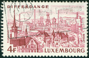 stamp printed in the Luxembourg shows View of Differdange