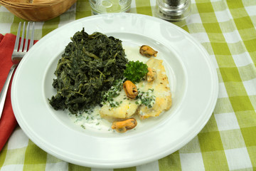 filet de plie et épinards
