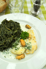 filet de plie et épinards