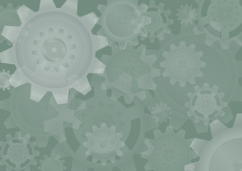 Gears design over green background