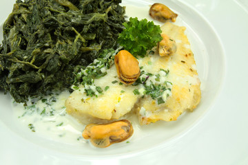filet de plie et épinards