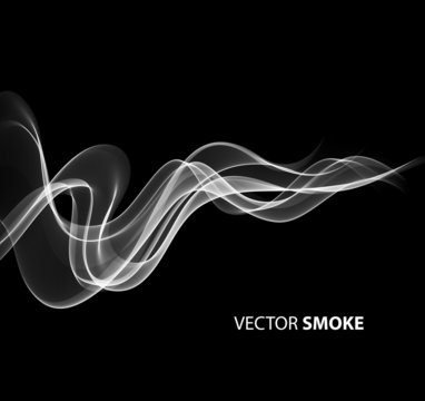 Vector realistic smoke on black background