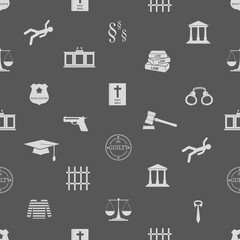 justice and law icons seamless pattern eps10