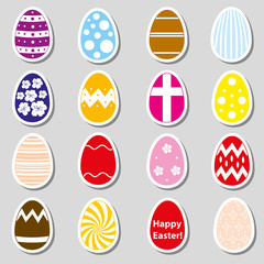 various color Easter eggs stickers collection eps10