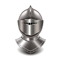 Medieval knight helmet isolated on white vector