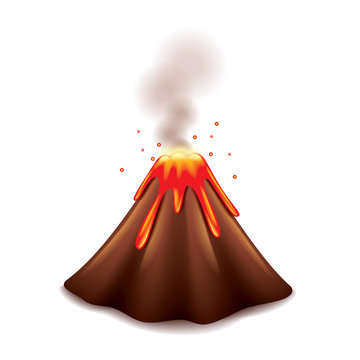 Volcano isolated on white vector