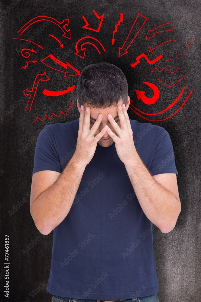 Aufkleber composite image of man with headache