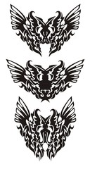 Tribal butterfly wings in dragon form