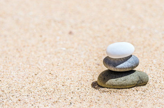stones in the sand on the beach