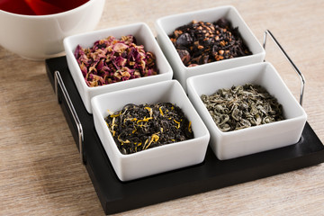 four different kind tea,