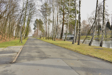 Аллея вдоль озера