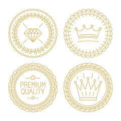 Set of linear badges - premium quality and best choice