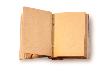An antique notepadon the white background