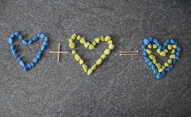 Liebesgleichung mit Platz für Text