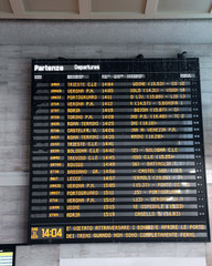Fototapeta premium transport timetable at a rail station in Italy