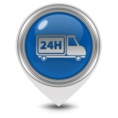 24 hours pointer icon on white background