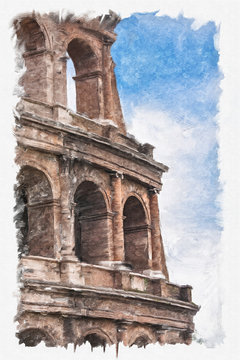Painting of the coliseum