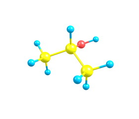 Isopropanol molecule isolated on white