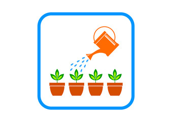 Watering can icon on white background
