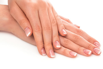 Hands with french manicure