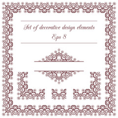 Set of decorative design elements