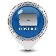 First aid pointer icon on white background