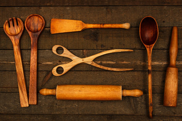 Wooden kitchen utensils